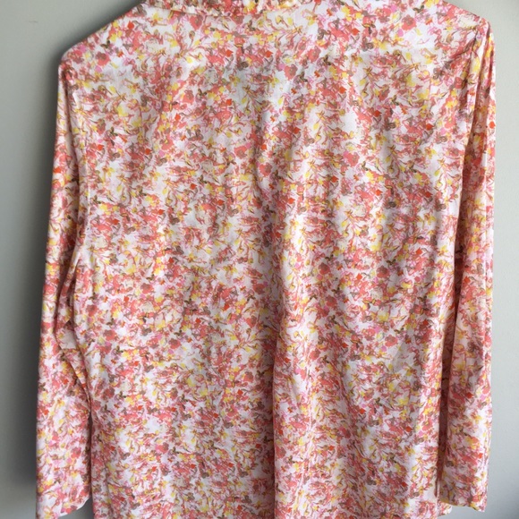 Ann Taylor LOFT Coral Floral Button Down - Picture 3 of 5